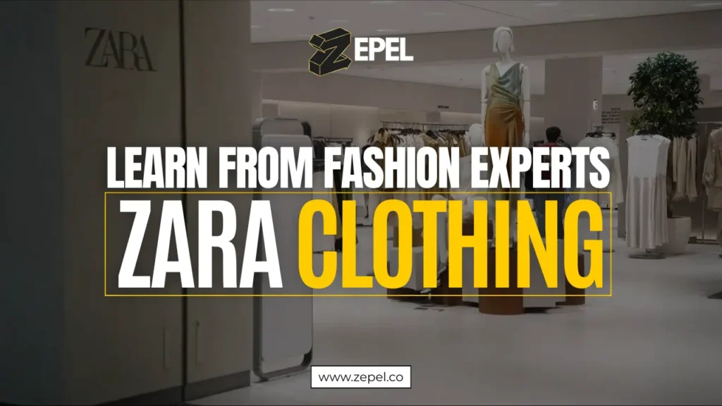 Zara clothing store interior with minimalist displays and new fashion collections on rails